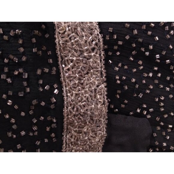 Vtg. Stenay MidCentury Style Silk Shell Beaded Formal Cocktail Midi Dress Sz 8 - Picture 11 of 16